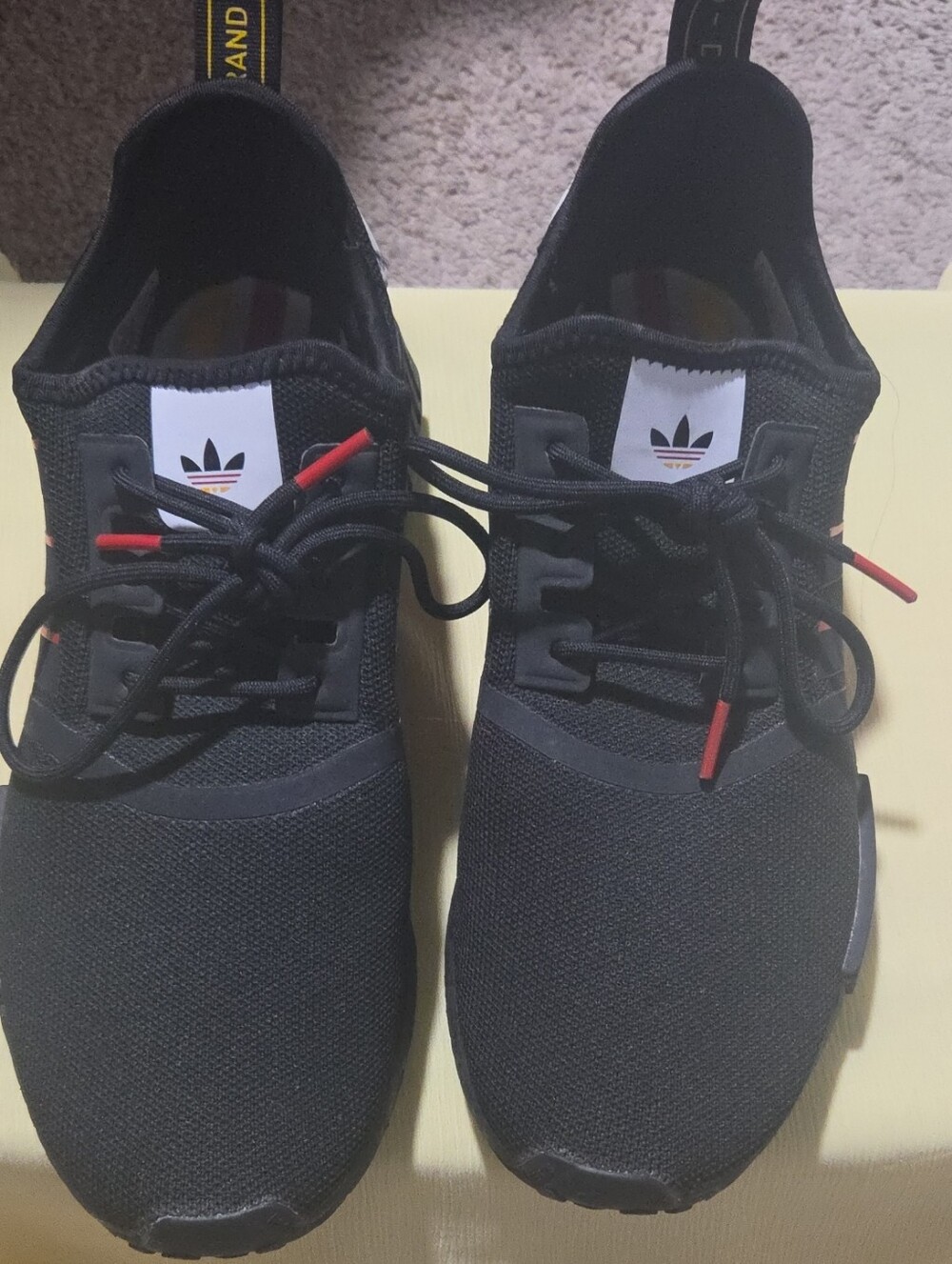 adidas Black Sneakers with Red Lace Tips